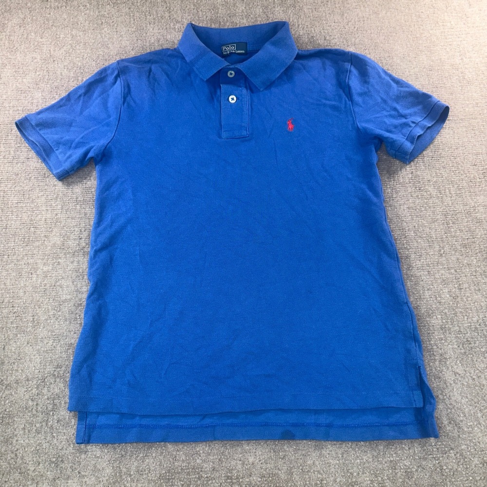 Polo Ralph Lauren Kids Royal Blue Short Sleeve Mesh Polo Shirt Red Pony Logo
